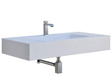 Yellowshop - Lavabo Sospeso In Marmoresina Bianco Bugnato Top Integrato Pietra Arredo Bagno (Cm 80 x 46)