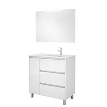 Salgar Arenys Set Mobile da Bagno, Truciolato, Bianco Lucido, Extra Grande