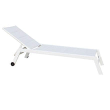 Milani Home s.r.l.s. Lettino Sdraio Imbottito Impilabile in Alluminio E Textilene da Esterno Giardino, per Ristorante Agriturismo Albergo Hotel, Cm 198 X 61 X 34/95 H