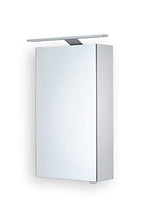Generisch Haumea, armadietto a specchio in alluminio, lampada a LED Primo, pannello posteriore a specchio, 400 x 700 x 155 mm, arresto sinistro