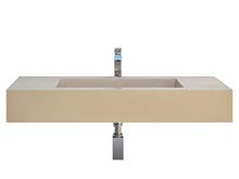 Yellowshop - Lavabo Sospeso In Marmoresina Tortora Beige Bugnato Top Integrato In Pietra Arredo Bagno (Cm 100 x 50)