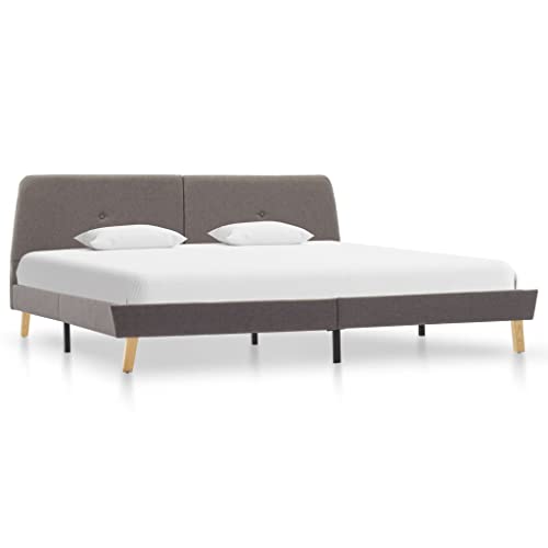 vidaXL Giroletto Telaio Struttura Testiera Sponde per Letto Mobili Camera Pediera Arredamento Testata Complementi Grigio Talpa in Tessuto 160x200 cm