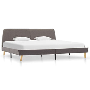 vidaXL Giroletto Telaio Struttura Testiera Sponde per Letto Mobili Camera Pediera Arredamento Testata Complementi Grigio Talpa in Tessuto 160x200 cm