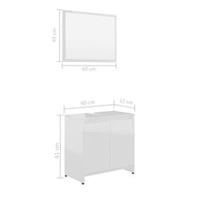 Set di mobili da bagno, colore: bianco lucido