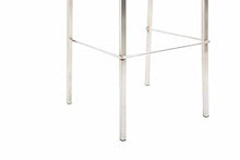 CLP Sgabello Alto Bar Kado Impilabile Trapuntato In Similpelle Con Schienale Gambe Squadrate In Metallo Alt. 78 CM, Colore:rosso, Colore del telaio:acciaio inossidabile