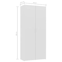 Festnight Armadio Vestiti,Armadio Moderno,Armadio Camera da Letto,Armadio Bianco,Armadietto Vestiti Bianco in Truciolato,Armadietto Bianco,Armadietto Ripostiglio,Armadio Bagno 80x35,5x180 cm