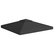 vidaXL Gazebo impermeabile a 2 livelli, per feste e giardino, copertura di ricambio per tetto, 310 g/m², 3 x 3 m, colore nero
