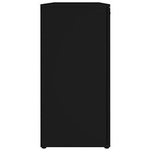 Credenza moderna con cassetti e ripiani 120 x 35,5 x 75 cm, mobile ausiliare con cassetti comò, nero lucido