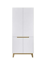 Möbel-Store24 Cervin M52244WE5 - Guardaroba in MDF impiallacciato, 85 cm, colore: Bianco opaco