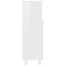 Armadio da bagno, 30 x 30 x 95 cm, colore: bianco lucido