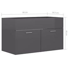 vidaXL Set Mobili da Bagno 2 pz Grigio Lucido in Truciolato