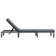 vidaXL Lettino Prendisole con Cuscino Regolabile Robusto Elegante Sdraio Relax Spiaggia Giardino Telaio in Acciaio Antracite in Polyrattan