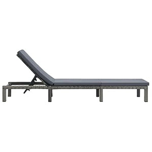 vidaXL Lettino Prendisole con Cuscino Regolabile Robusto Elegante Sdraio Relax Spiaggia Giardino Telaio in Acciaio Antracite in Polyrattan