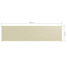 vidaXL Paravento da Balcone Crema 75x300 cm Tessuto Oxford