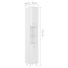vidaXL Armadio da Bagno Bianco Lucido 30x30x179 cm in Truciolato