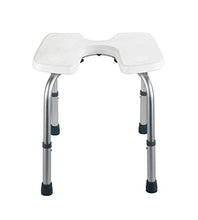 WENKO Sgabello doccia Secura - Sgabello per doccia con apertura igienica, portata 120 kg, Plastica, 46 x 36-46 x 53.5 cm, Bianco