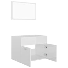 vidaXL Set Mobili da Bagno 2 pz Bianco Lucido in Truciolato