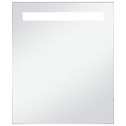 Tidyard Specchio da Parete Rettangolare a LED per Bagno 50x60 cm,Specchio a Muro Bagno,Specchio da Bagno,Specchio Bagno Parete,Specchio da Parete con Luce LED