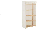 Hanper - Armadio in tessuto a 4 strati, per campeggio, con asta appendiabiti, 79 x 40 x 170 cm, colore: Bianco
