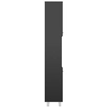 vidaXL Armadio da Bagno Nero Lucido 30x30x179 cm in Truciolato