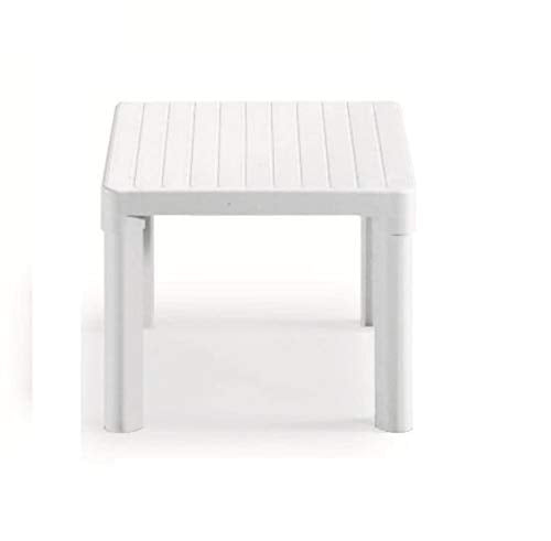ALTIGASI Tavolo Basso - TAVOLINO Bianco per Esterno Modello Tip in Resina Misura 47x47x38H CM - Made in Italy