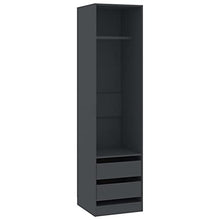 FAMIROSA Armadio con Cassetti Grigio 50x50x200 cm in Truciolato