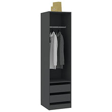 FAMIROSA Armadio con Cassetti Grigio 50x50x200 cm in Truciolato