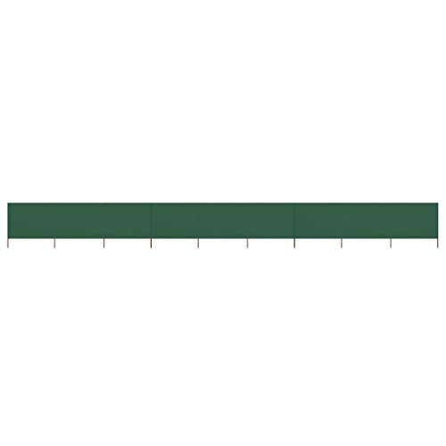vidaXL Paravento a 9 Pannelli Tendone Tenda per Privacy Frangivento Riparo Protezione Accessori da Esterno in Tessuto 1200x80 cm Verde