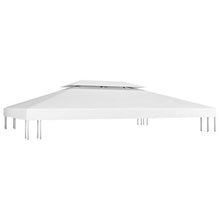 vidaXL Gazebo impermeabile a 2 livelli, per feste e giardino, copertura di ricambio per tetto, 310 g/m², 4 x 3 m, colore bianco