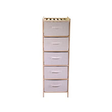 Vacchetti Mobiletto Vigo cassettiera 5 cassetti Naturale Rettangolare, Wood, Multicolor, Grande