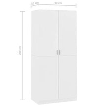 Montloxs Armadio a 2 Ante, Mensola Grande con Barra Appendiabiti, mobili per Camera da Letto, 90x52x200 cm, Bianca