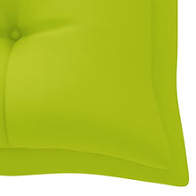 vidaXL Panca da Giardino Cuscino Verde Brillante 175 cm Legno di Teak