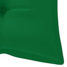 vidaXL Panca da Giardino con Cuscino Verde 240 cm in Massello di Teak