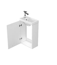 VBChome Das Lara Set 40 cm Bianco Lavabo Mobile da bagno in Bianco Lucido Superficie Piccolo Bagno degli ospiti Composto da Lavabo e Lavabo Sottile Mobili da Bagno per ospiti WC
