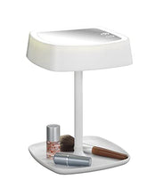 Wenko 22851100 LED Specchio cosmetico/Lampada da Tavolo Ostia, ABS, Bianco, 19 x 18 x 29 cm