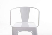 CLP Sgabello Industrial in Metallo Vasbro I Sgabello Bar con Schienale E Poggiapiedi I Sgabello Cucina Alt. Seduta 77 CM, Colore:Bianco