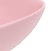 vidaXL Lavandino da Bagno Lavello per Bagno Lavabo per Toilette Sanitari Prodotti per Bagno Vaschetta in Ceramica Rosa Opaco Rotondo