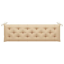 vidaXL Panca da Giardino con Cuscino Beige 175 cm Massello di Teak