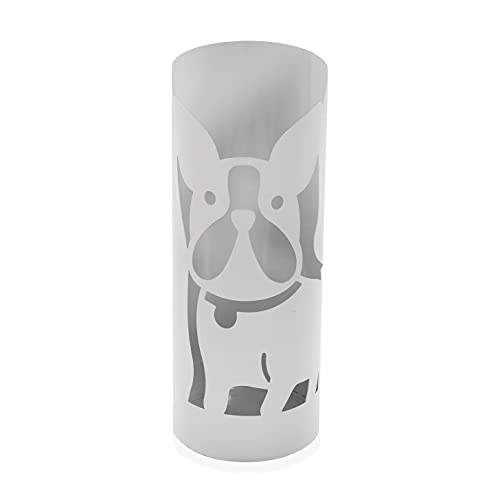 Versa Hund Portaombrelli per Ingresso, Camera o Ingresso, Portaombrelli Moderno, Misure (A x L x l) 49 x 19 x 19 cm, Metallo, Colore Bianco