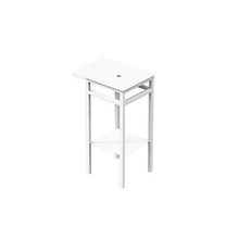 BOLGHERI BATHROOM Quadro Plus, Mobile Bagno in Acciaio Inox e Vetro Bianco Opaco, Consolle Bagno Utilizzabile con lavabo da appoggio, Barra Porta salviette, Dimensioni 340x340x770 mm