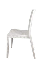 Sedia Selene, in Resina, Simil Rattan, Vari Colori, Esterno, Giardino, Alta qualità, Impilabile (6, Bianco)