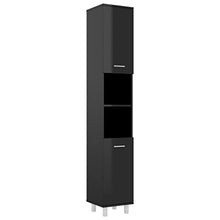 vidaXL Armadio da Bagno Nero Lucido 30x30x179 cm in Truciolato