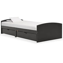 vidaXL Giroletto con 2 Cassetti Grigio in Massello di Pino 90x200 cm