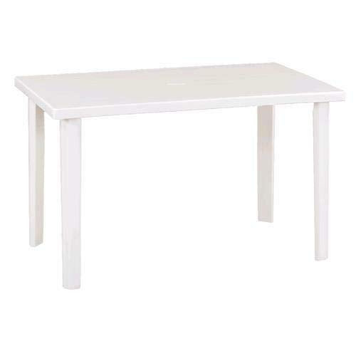 Tavolo da giardino in resina bianco tavolo per esterni rettangolare 120 x 70 centimetri