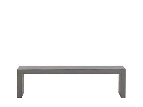 Beliani Panchina da Giardino in Simil Cemento Grigio 3 Posti 40 x 150 x 40 cm TARANTO