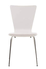 CLP Sedia Impilabile Aaron In Legno E Similpelle I Sedia Riunioni Ergonomica Telaio In Metallo I Sedia Cucina Imbottita, Colore:bianco/bianco