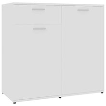 XHCP Credenza, Comodino, Comodino, cassettiera per la casa Soggiorno Camera da Letto Bianco Lucido 80x36x75 cm truciolare