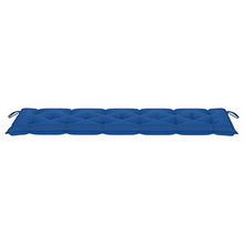 vidaXL Panca da Giardino con Cuscino Blu 175 cm in Massello di Teak