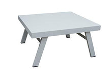 Divano 3 POSTI TRASFORMABILE in Lettino Struttura in TEXTILENE con Cuscini Grigio + TAVOLINO in Alluminio Bianco
