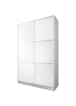 Dmora Armadio Guardaroba, 2 Ante scorrevoli, Legno Bianco, 120 x 200 x 50 cm